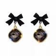 thumbnail image 4 of SE Women's Retro Style Black Bow Earrings, 4 of 8