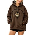 thumbnail image 2 of GIHAVUR Women'S Pet Hoodie with Cat Carrying Pocket and Hand Pockets Pullover Sweatshirt Side Zip Pocket Trendy Streetwear Top, 2 of 4