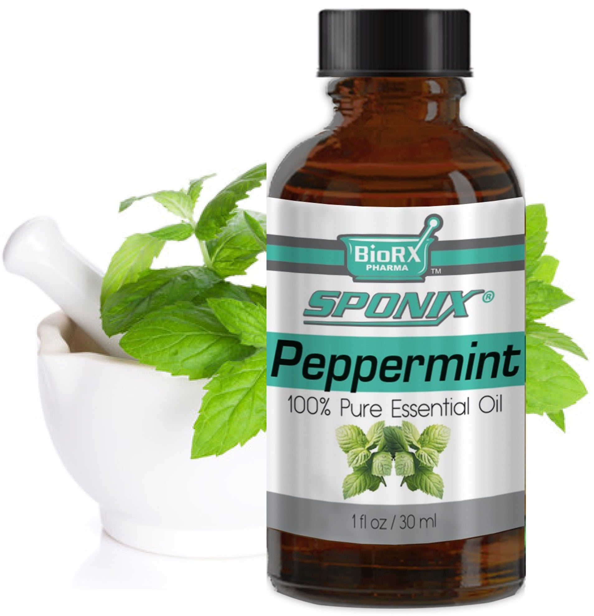 Peppermint Essential Oil 30 ml (1 oz) Aromatherapy - Made with 100% Pure Therapeutic Grade Essential Oils by Sponix