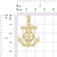thumbnail image 4 of 14k Yellow Gold, Christ Jesus Anchor Cross Crucifix Pendant Religious Charm 25mm with 16" Dainty Neck Chain, 4 of 8