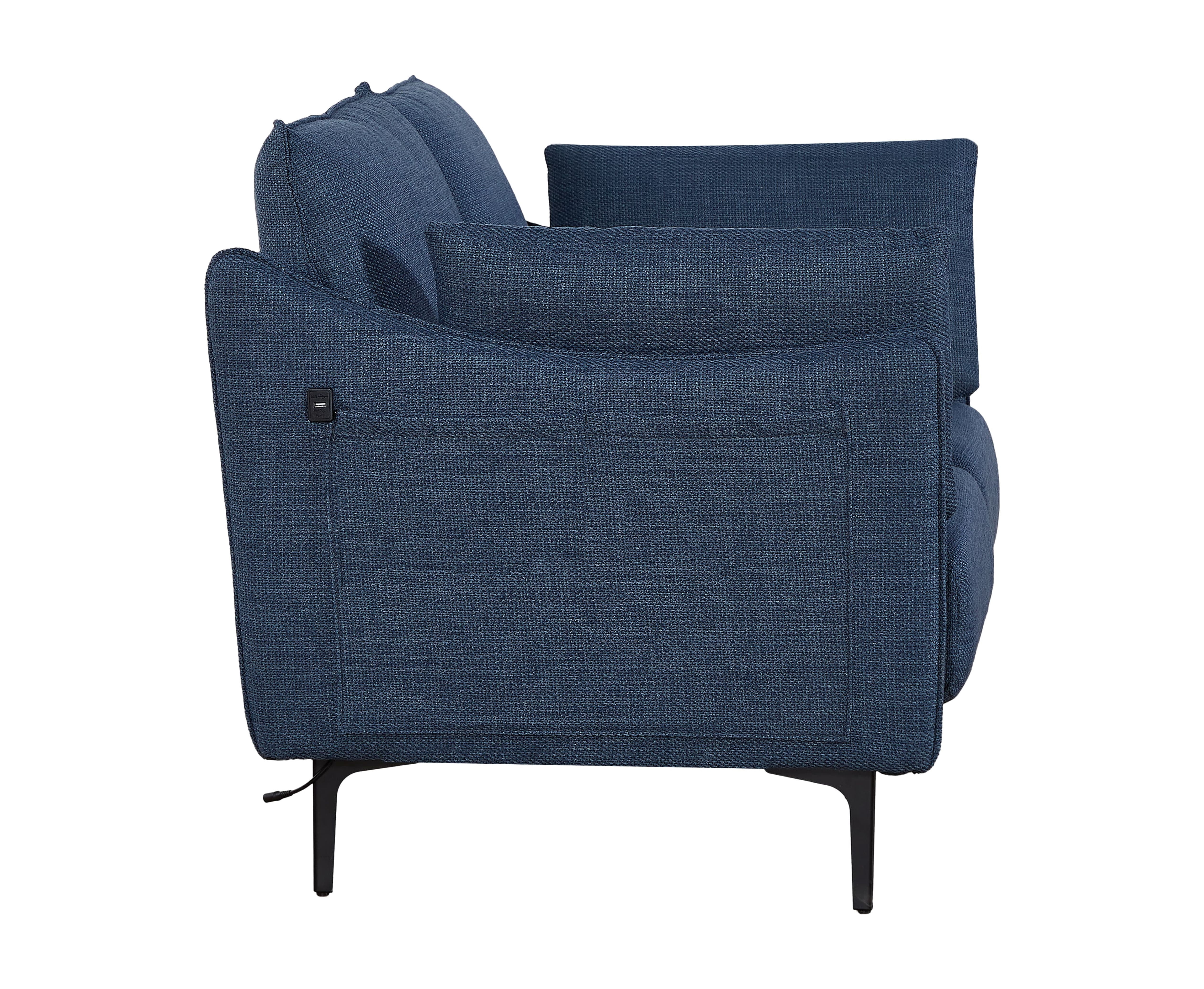 MAYEERTY Stylish 2-Seater Sofa with 2 Pillows & Metal Leg for Living Spaces, Bedrooms and Offices, Dark Blue