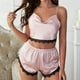 thumbnail image 5 of Gibobby Pijamas de Dos Piezas Pijama de encaje para mujer, conjuntos de camisón de encaje, lencería de satén, camisón, conjuntos de dormir, conjuntos de pijama Sexy (Rosa, L), 5 of 5