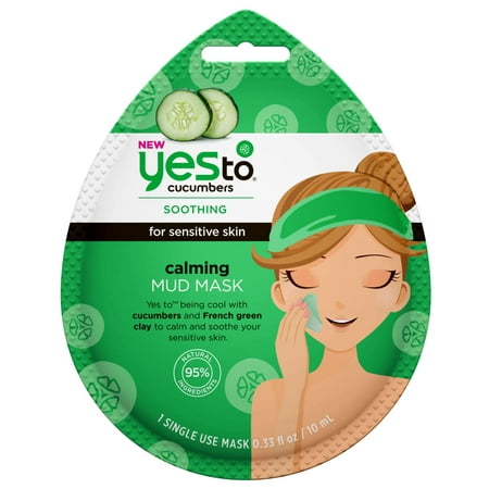 Yes To Cucumber Calming Mud Mask Single Use Soothing Face Mask 0.33 (Best Mud Mask For Men)