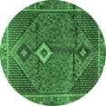 thumbnail image 1 of Ahgly Company Indoor Round Persian Emerald Green Traditional Area Rugs, 5' Round, 1 of 4