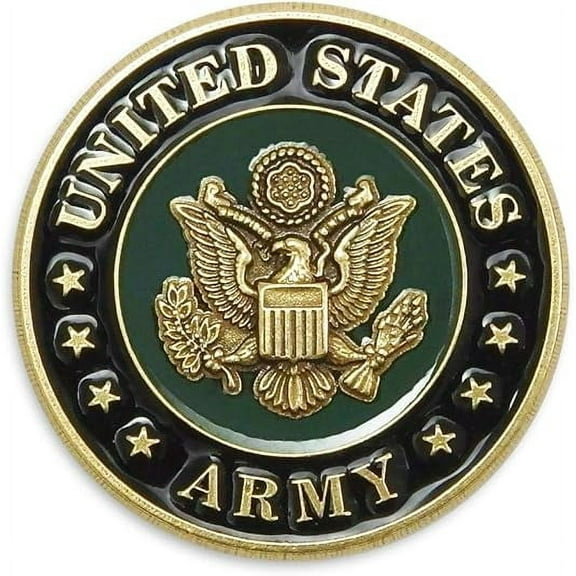 Indiana Metal Craft US Army Seal Die Struck Solid Brass Lapel Pin with Enamel Made in USA
