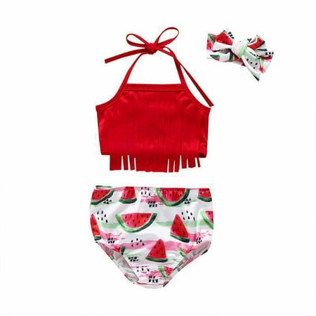 

pop seller Children s Baby Girl s T-Shirt+ Shorts+ Headscarf Three-Piece Set