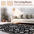 thumbnail image 2 of ODIKA 4'x6' Machine Washable Non-Slip Area Rug, Captivating Nature Inspired Floral Design with Classic Flair High Traffic Rug with Pad, Black, 349520, 2 of 8