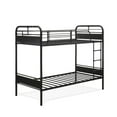 thumbnail image 4 of East West Furniture HYT0B01-1 Hedley Bunk Bed Frame with 4 Metal Legs - Magnificent Twin Bed in Powder Coating Black Color and Weather Wood Laminate, 4 of 7