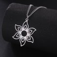thumbnail image 1 of EUEAVAN Silver Three Layer Immortal Flower Pendant Necklace Stainless Steel Jewelry, 1 of 5