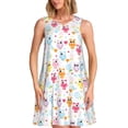thumbnail image 1 of Balery Cute Owl Vestidos de verano para mujer con estampado: vestido holgado sin mangas, vestido playero informal y cómodo para días calurosos., 1 of 7