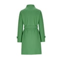 thumbnail image 5 of Ftwytp Women Casual Long Trench Windproof Coat with Belt Solid Colour Double-Breasted Lapel Collar Windbreaker Jacket Spring Autumn Coat, 5 of 6