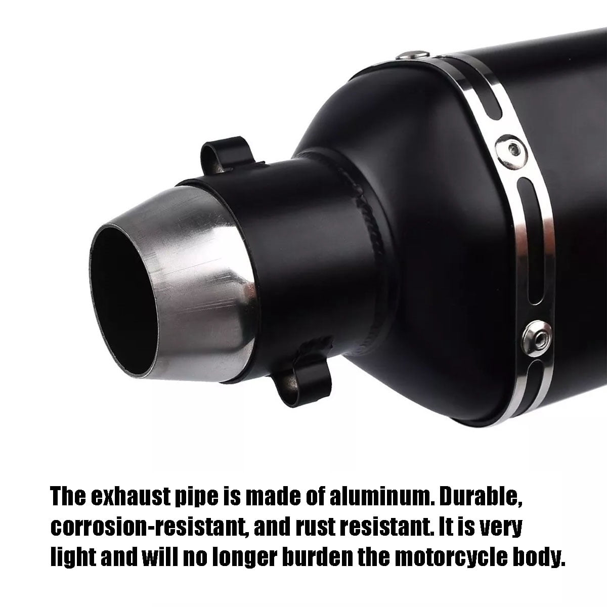 SHAWNICE Exhaust Muffler Carbon Fiber 1.5-2" Inlet with Removable DB Killer for Street/Sport Motorcycles and Scooters with 38-51mm Diameter Exhaust Pipes
