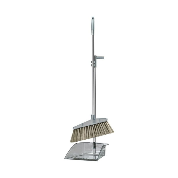 Juego de escoba y recogedor con mango largo, ideal para barrer y eliminar el pelo de mascotas. Incluye un mango ajustable con recogedor para la limpieza de pisos en el hogar, la cocina, la oficina y