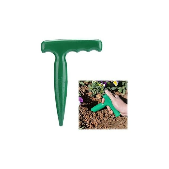 1PC Green 11.3x17.8cm Handheld Soil Puncher Seeding Tool Hole PuncherPlastic Hole PuncherPlastic PlanterGarden Hole Puncher for Plant Vegetable Cultivation Transplanting