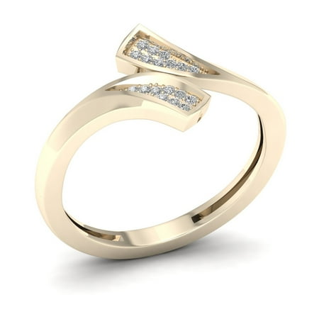 1/20ct TDW Diamond 10K Yellow Gold Bypass Style Fashion Ring