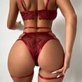 thumbnail image 4 of LYPERLA Baby Doll, Conjunto de lencería de Encaje para Mujer con Cinturones de Liguero, Sujetador y Bragas, sostén y Tanga, Body Ropa de Noche, Bodysuit Sexy y Elegante. brillar Electrónica, 4 of 5