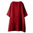 thumbnail image 5 of Button Down Shirts Collared Tops Business Casual Outfits Loose Comfy Work Gauze Blouses Womens Boho Tops Loose Tops Blouses Cotton Button Up Shirt Loose Fit Blouses Flowy Tunic Red 3XL, 5 of 9