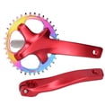 thumbnail image 3 of Juego de bielas para bicicleta de una sola velocidad de aleación de aluminio de 38T con brazo de manivela y cadena rojo mejorado para su bicicleta, 3 of 8