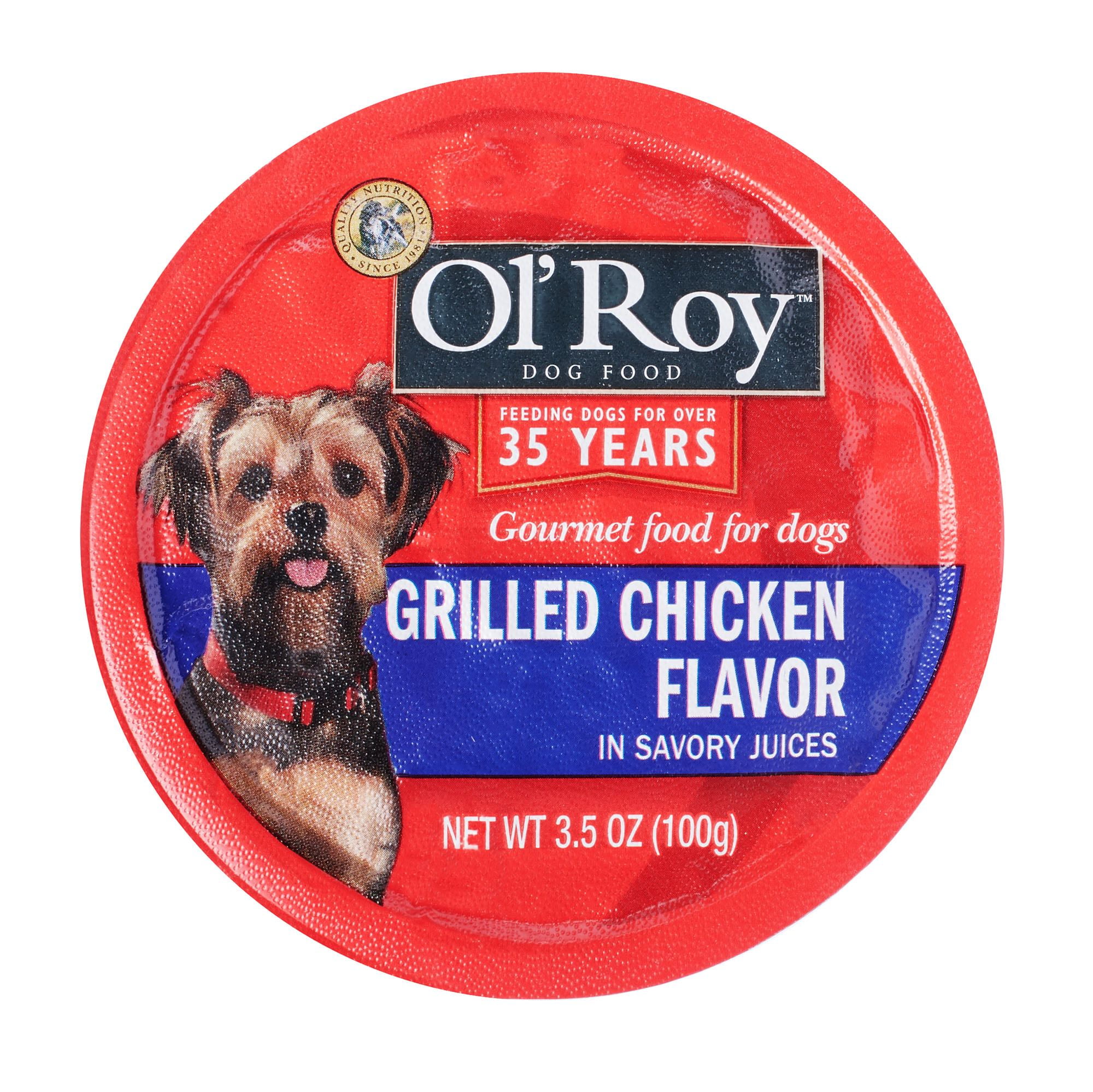 Ol Roy Brandclub Ol Roy Wet Dog Food Cup Grilled Chicken Flavor in Savory Juices 3.5 oz 12 Count