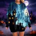 thumbnail image 5 of Duqingm 2026 Halloween Shirts for Women Long Sleeve Spooky Graphic Tees Vintage Festival Tops Crew Neck Sweatshirts Funny Gifts,M, 5 of 7