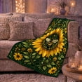 thumbnail image 6 of Sunflower Bee Medallion with Honeycomb Leaves, Cheerful Botanical Art for Bee Lovers, Garden Pollinator Motif Cozy Flannel Blanket, Mother's Day Gift for Sunroom and Reading Nook Home Decor, 6 of 9