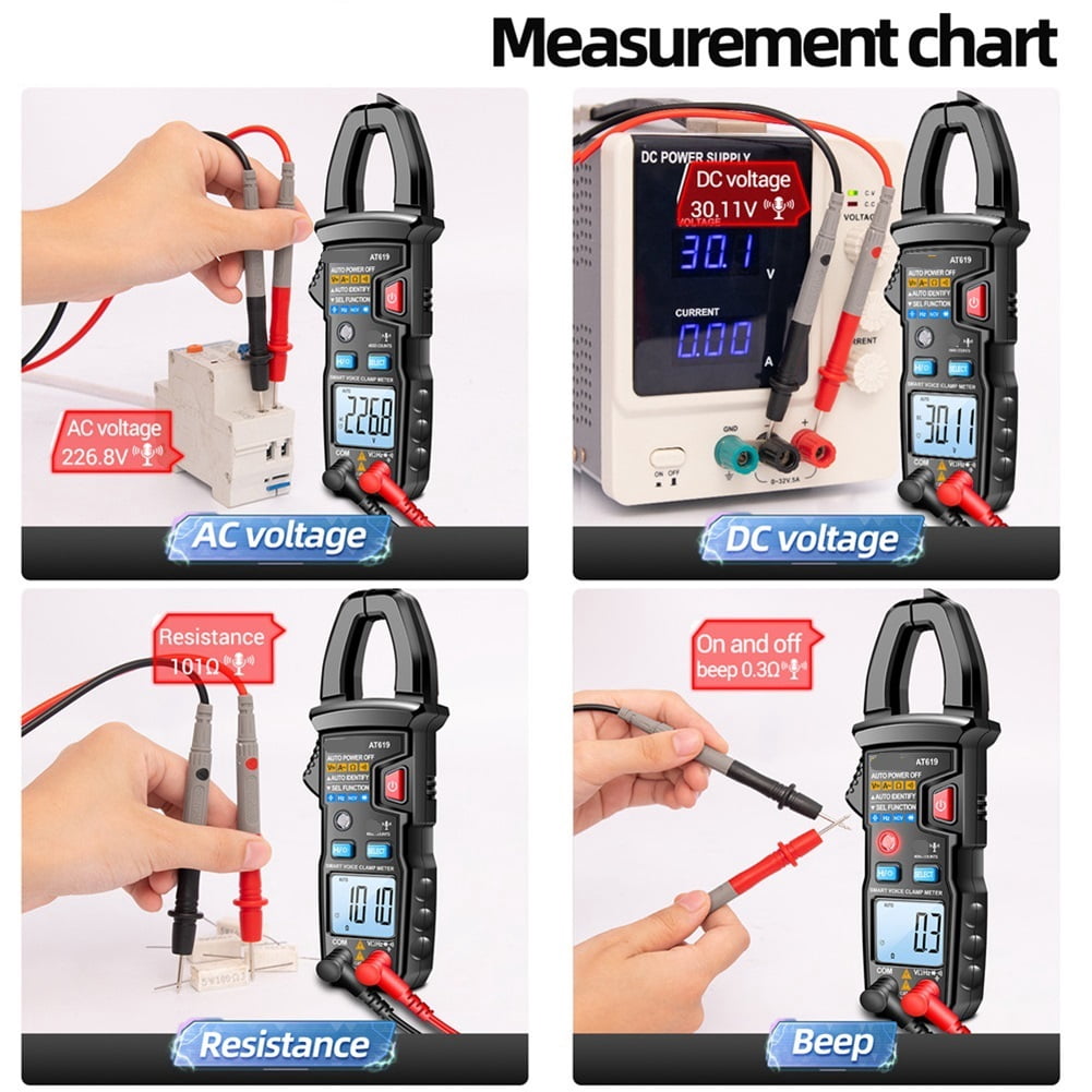 Clamp Meter Voice Broadcast Digital Multimeter Current Voltage Tester Electrical Clamp Meter Tools