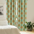 thumbnail image 3 of Ambesonne Abstract Window Curtains, Eastern Victorian Form, Each 28" W x 84" L, Mint Orange, 3 of 5