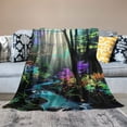 thumbnail image 2 of Orinice Luxury Plush Colorful Jungle Throw Blanket, Tipped Blanket, Super Warm, Flannel, Elegant, Fluffy Decoration Blanket for Sofa, Armchair, Couch and Bed, 60x80in, 2 of 6