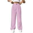 thumbnail image 2 of BLOCLOALO Dress Pants Baggy Pants Womens Casual Wide Leg Dress Pants High Waist Tailored Down Trousers with Pockets Wide Leg Pants Palazzo Pants Comfortable Pants Purple Xxl, 2 of 8