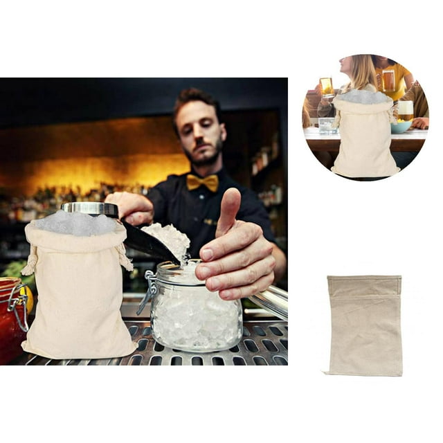 Ice Bag Reusable Heavy-duty Cotton Reinforced Multi-use Canvas Ice Bag Kitchen Accessories