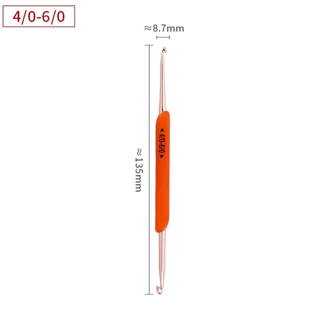 MYG Silicone Handle Double Head Aluminum Crochet Hooks Weave Knitting Crochet Tools