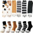 thumbnail image 1 of 6 pairs of warm fluffy socks for women, coral fleece soft fluffy winter socks, cozy socks with cat claw design, home socks for women and girls, 1 of 5