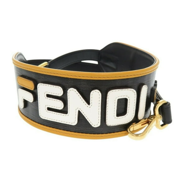 Pre-Owned Fendi x FILA Black Leather Shoulder Strap 1900FENDI (Good)