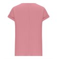 thumbnail image 4 of Fesfesfes Womens Summer Tops Women's Summer Color Round Neck Ripple Pattern Temperament Short Sleeve Women's T-Shirts 8(L), 4 of 6