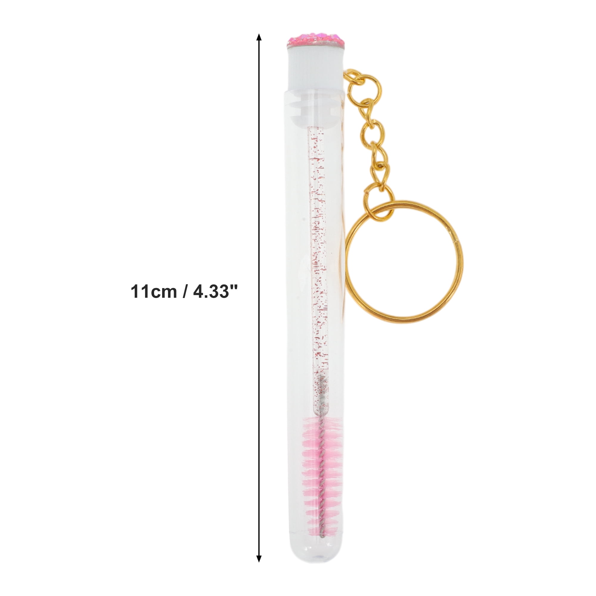 Unique Bargains 1 Pc Durable Eyelash Brush in Tube Design with Gold-Tone Buckle Pink