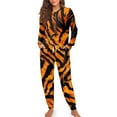 thumbnail image 4 of DISNIMO Tiger Stripe Printed Pajama Set for Women 2 Pack Lounge Set Soft Casual Sleepwear with Pockets Fashion Pajama Outfits Long Sleeve Shirt with Long Pants Set, S, 4 of 7