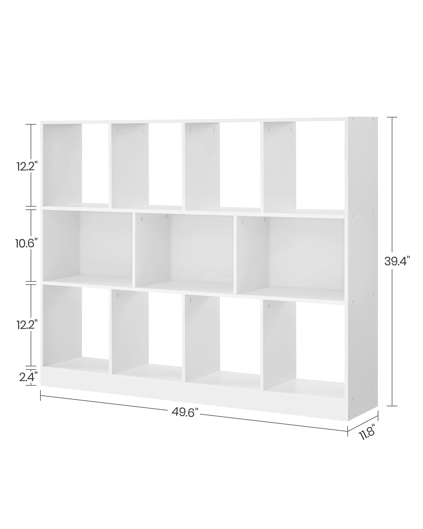 11-Cube Storage Organizer Bookcase Book Shelf Storage Cabinet for Study Bedroom Living Room White
