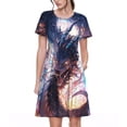 thumbnail image 1 of Disketp Urban Style Colorful Dragon para Vestido de Manga Corta para Mujeres, Vestidos de Verano para Mujeres, Casual y Holgado para la Playa, 1 of 6