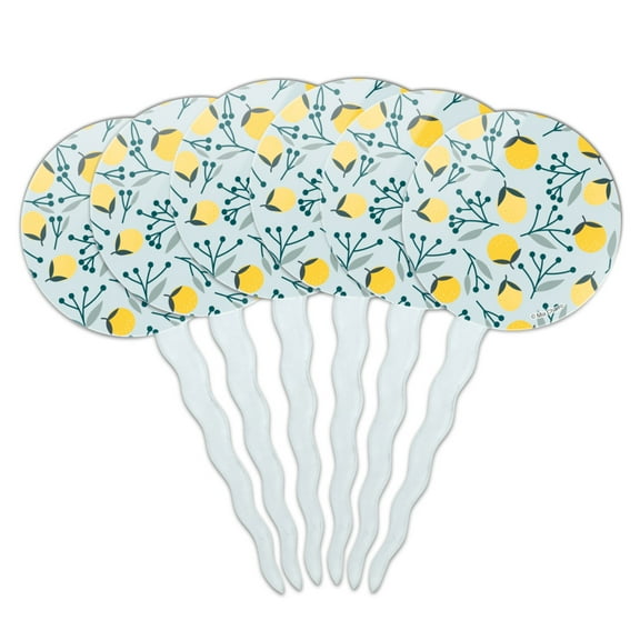 Capriccio Lemons Cupcake Picks Toppers Decoration Set of 6