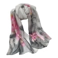 thumbnail image 5 of UJNDER Shawl Wraps for Women Elegant Floral Print Chiffon Scarf Lightweight Versatile Shawl Wrap Summer Sheer Fashion Large Scarf Grey_001,One Size, 5 of 5