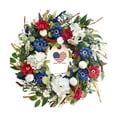 thumbnail image 1 of Couronne de Verdure pour Porte d'Entrée Jour de l'Indépendance 4 Juillet Couronne de Fleurs Rouges Blanches Bleues pour Décoration Murale Fenêtre Mariage Décoration Printemps Été pour Maison, 1 of 8