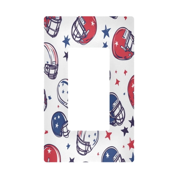 Yayeee Rocker Switch Wall Plate 1-Gang 4.6"x2.9" Home Decorative Outlet Cover, Cartoon American Football Helmets