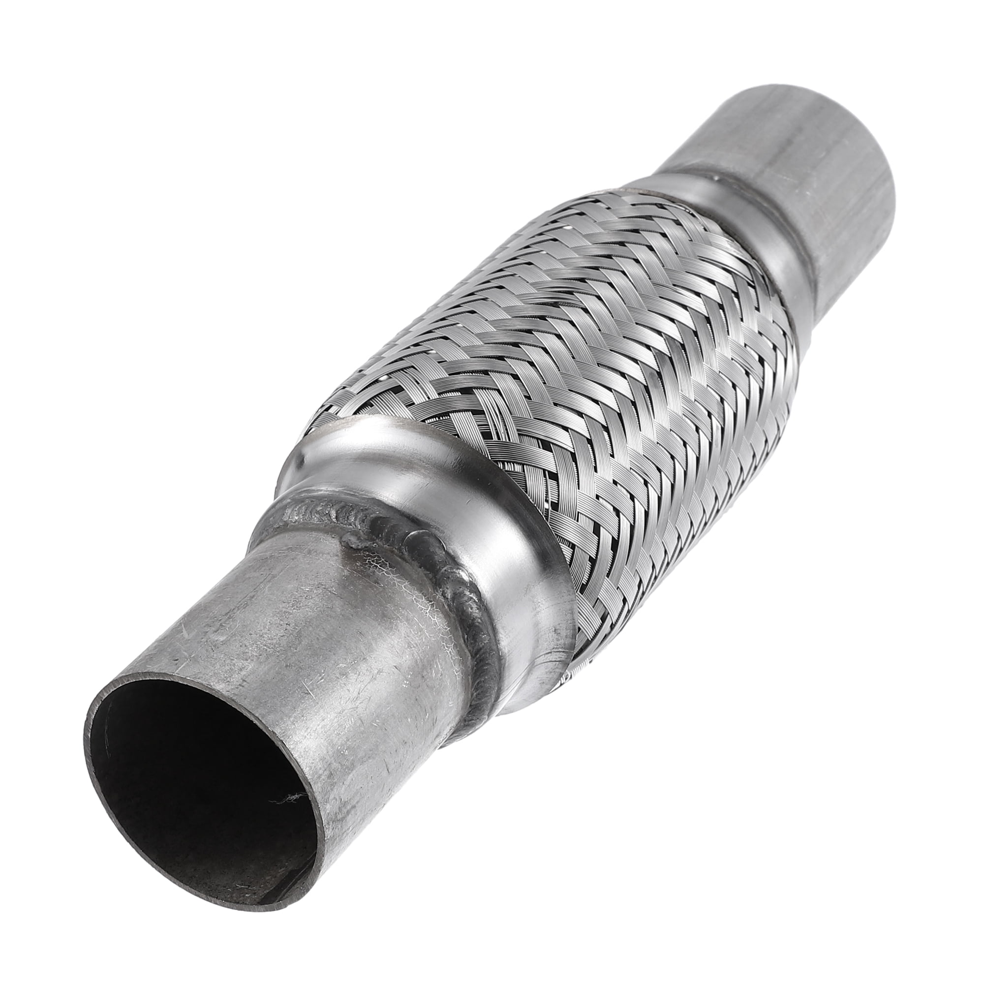 Unique Bargains Universal 1.85" x 2.01" W/ Ends 9.96'' Long Exhaust Flex Pipe Stainless Steel Double Braid Exhaust Tube