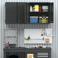 thumbnail image 3 of Garage Wall Cabinet, 26" H Metal Wall Cabinet with Lockable Doors And Adjustable Shelf, Wall Mounted Metal Storage Cabinets for Garage Assembly Required (26" H Black Gray), 3 of 9
