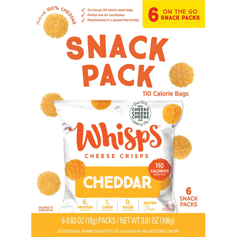 Whisps Cheddar Cheese Crisps, 0.63 oz, 6 Count