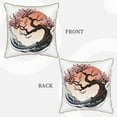 thumbnail image 3 of ZNDUO Throw Pillow, 20"x20" Bed Pillow and Couch Pillows - Indoor Decorative Pillows，Cherry Blossom Sea Wave Throw Pillow, 3 of 8