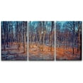 thumbnail image 3 of PixonSign Canvas Print Wall Art Cracked Paint Texture Blue & Orange Forest Nature Wilderness Illustrations Modern Art Rustic Landscape Relax/Calm Warm for Living Room, Bedroom, Office - 24"x36"x3, 3 of 5