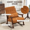 thumbnail image 6 of AVAWING Upholstered Rocking Chair with Massage Lumbar Support, Comfy Rocker Glider Chair for Nursery, Modern High Back Armchair for Living Room, Indoor Chair, Teddy Fleece, Brown, 6 of 8