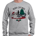 thumbnail image 2 of Merry Catmas Sweatshirt Unisex Medium Grey, 2 of 5