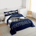 thumbnail image 2 of jejeloiu Rugby Football Game Full Size Comforter Sets,American Sport City Bedding Comforter Set,Gray Deepblue Bedding Sets For Teens,Ultra Soft Home Decor Reversible,3-Piece, 2 of 7